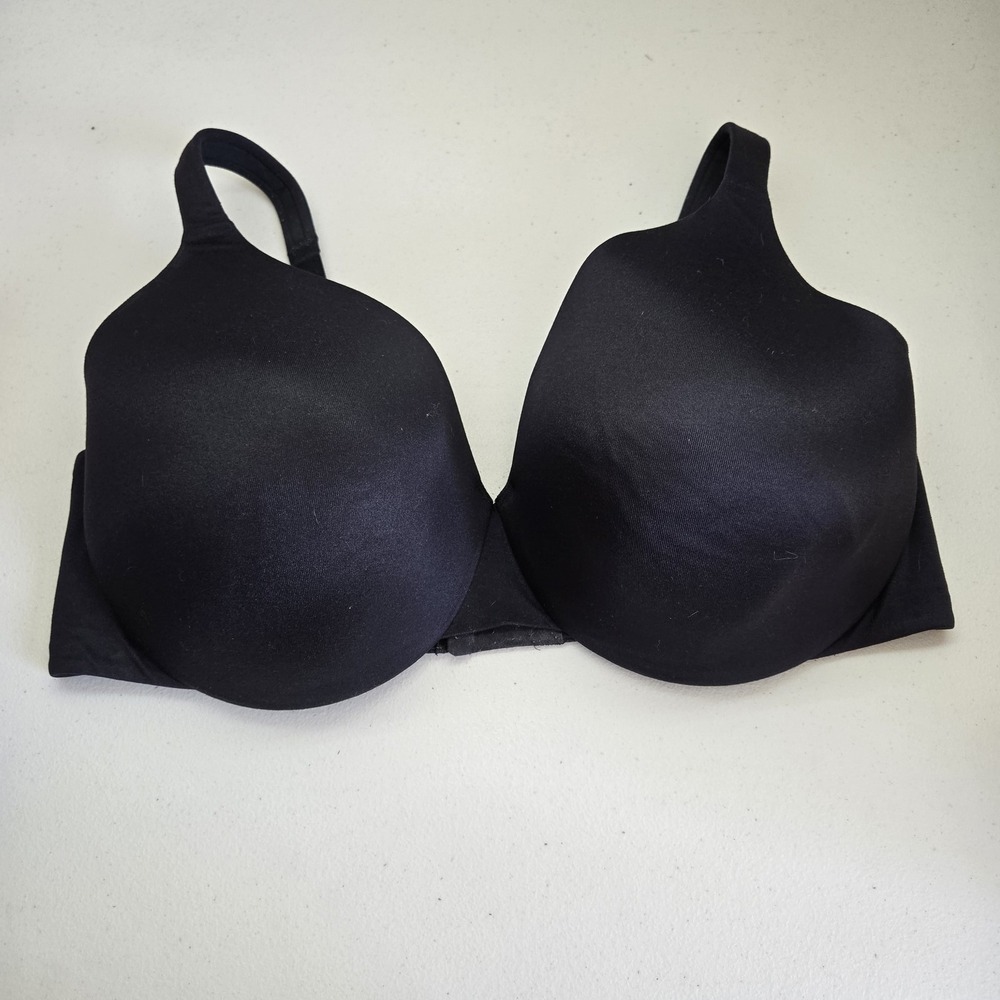 Catherines Women Bra 44DDD Black T Shirt Underwired Strap